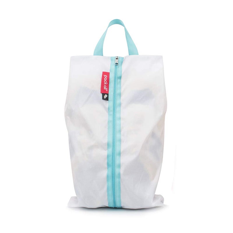 pack all Ultralight Shoe Bag for Travel, Water-Resistant Shoe Pouch for Gym, Odor-Resistant Soccer Cleats Bag for Sport (White, 1-Pack) - Image 1